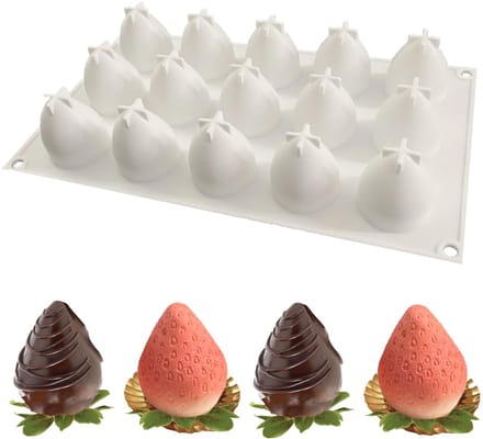 Unyqoos® Flexibele siliconen bakvorm voor creatieve 3D aardbei desserts en taarten