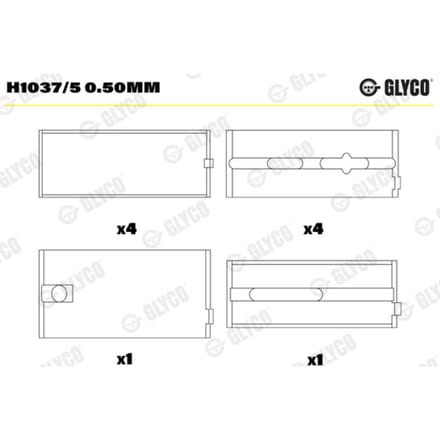 Krukaslager GLYCO H1037/5 0.50mm