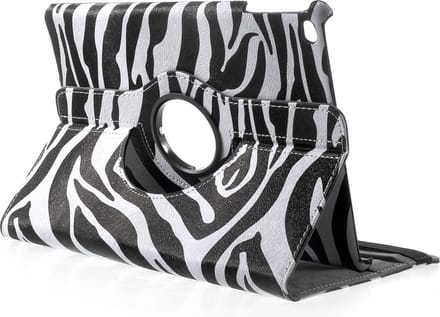 Peachy Zebra draaibare hoes standaard case geschikt voor iPad 2017 2018 - Zwart Wit