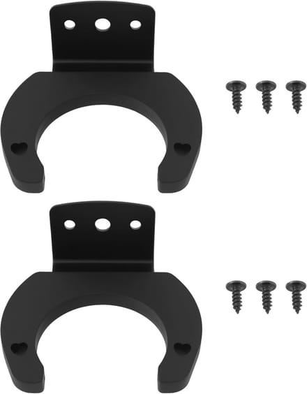 2x Microfoon Wandhouder Zwart - Stevige Muurbeugel voor Draadloze Microfoons
