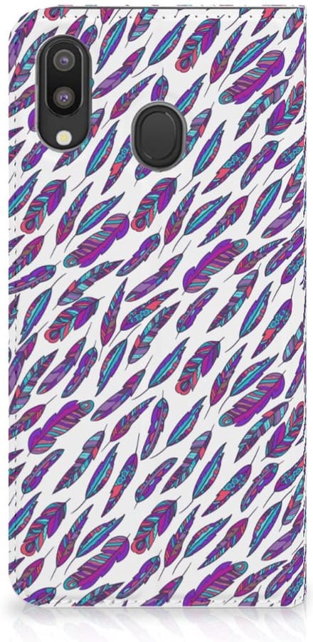 Samsung Galaxy M20 Hoesje met Magneet Feathers Color
