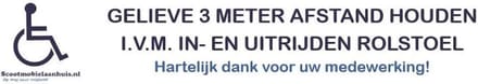 Sticker uitrijden rolstoel