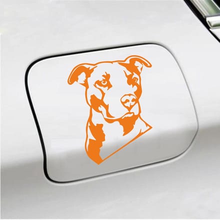 Bumpersticker - Pitbull  - 13 X 11 - Oranje