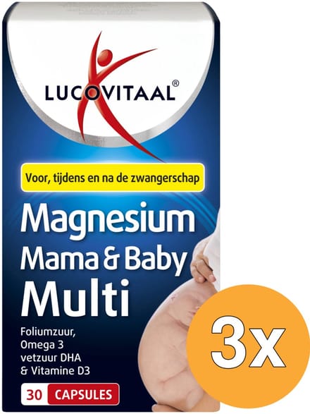 3x Lucovitaal Magnesium Mama & Baby Multi (30 capsules)