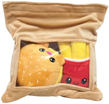 Yummis Together Plush Figures 2 Pack Burger & Fries in Take Away Bag 21 cm