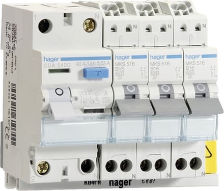Hager VISION-inbouwunit met StroomonderbrekerS - VKS03COMBI - E32BD