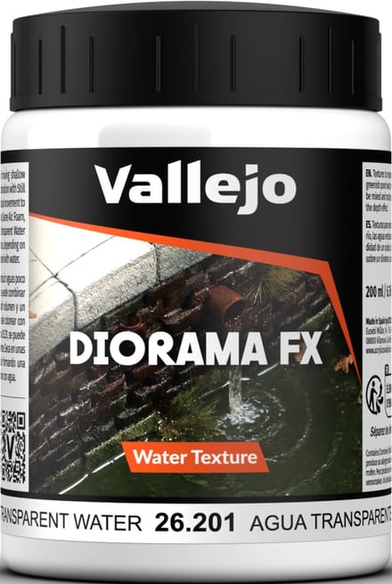 Vallejo Modelbouwdecoratie - 26201 Water Textures 201 - Transparant Water - 200ml Effecten potje