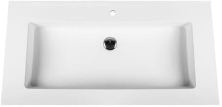 Bagnotti Beta Solid Surface Enkele Wastafel - 60cm - Acryl Wit