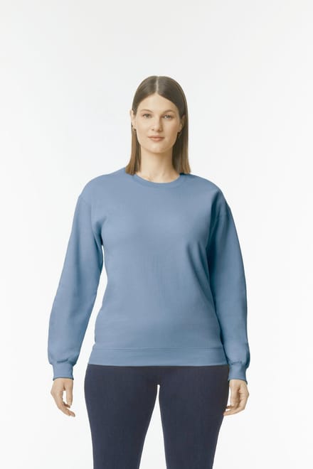 Gildan - Softstyle Midweight Fleece Crewneck Sweater - Stone Blue maat M