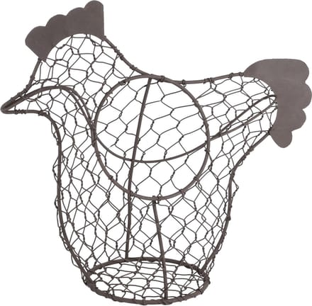 Dekoratief | Rastermand kip, zwart, metaal, 29x12x26cm | A220925