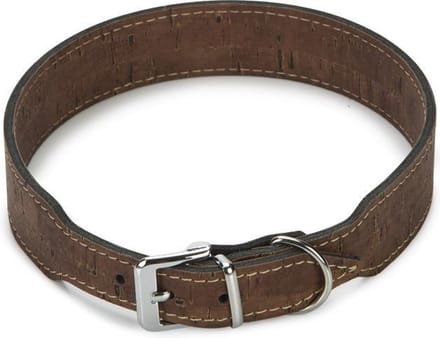 Beeztees leren halsband Cork. Bruin. 60 cm x 35 mm.