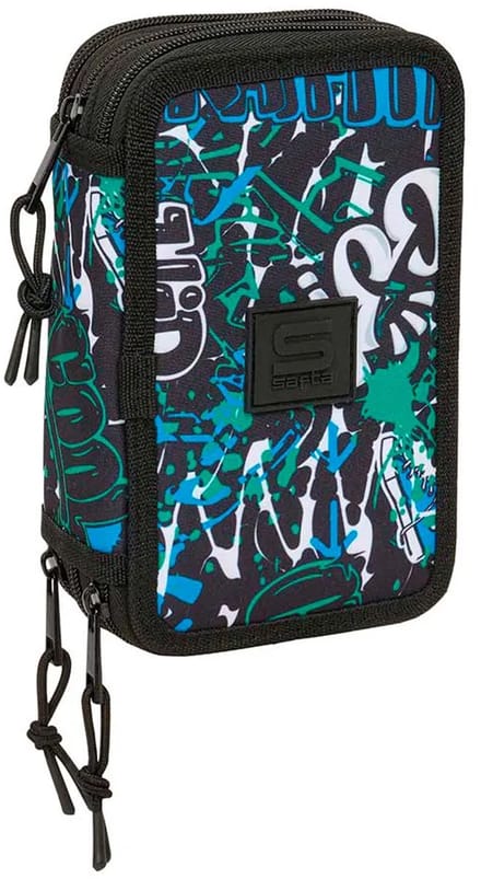 Safta Graffiti Go 12.5x19.5x5.5 Cm Triple Etui Zwart Man