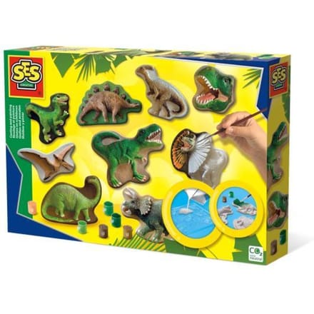 SES Creative Gieten en Schilderen Set - Dinowereld - Voor Jongens vanaf 5 Jaar - Knutselen - Sneldrogend - Schoencadeautjes Sinterklaas