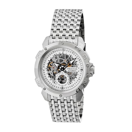 Heritor Automatic Conrad Skeleton Armbandhorloge - Zilver