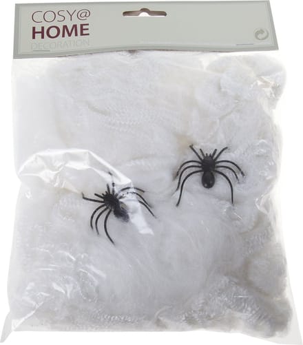 Cosy @ Home Spinnenweb Wit Textiel 17x1xh22 With 2 S