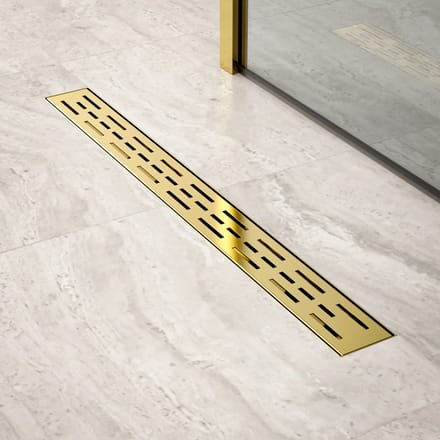 Douchegoot - 70cm - Goud - Standaard rooster - RVS - Met Flens