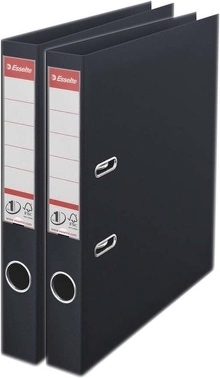 Esselte Ringband mappen/ordners - 2x - zwart - A4 - opbergen - kantoorartikelen