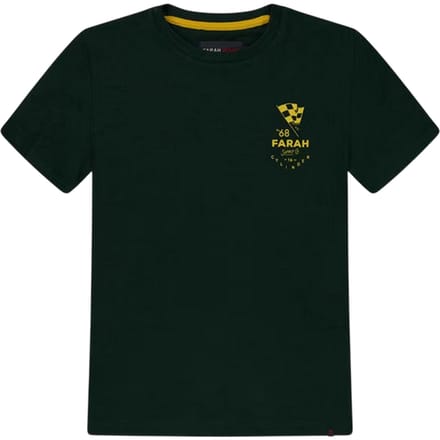 Farah T-shirt met logo en letters voor kinderen (Groen)