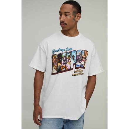 Oversized Deadpool Licentie Print T-shirt | White | Size Small