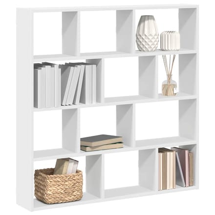 vidaXL - Wandschap - kubus - 12 - vakken - bewerkt - hout - wit