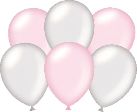 Ballonnen Metallic Zilver Roze