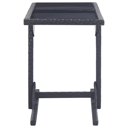 vidaXL - Tuintafel - 110x53x72 - cm - glas - en - poly - rattan - zwart