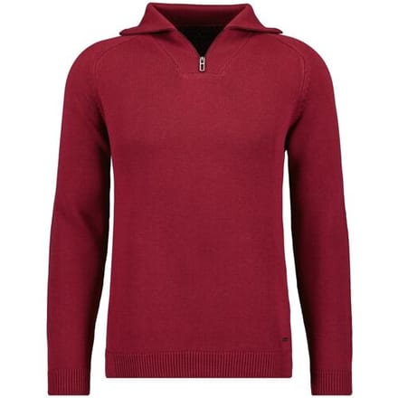Ragman Trui Cotton Troyer Zip Raglan Sleeve Raspberry / male