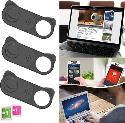 AC-PT02 Webcam privacy cover met schoonmaakset en opbergdoosje - 3 stuks