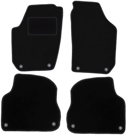 Zwarte veloursmatten voor: Skoda Fabia II hatchback, stationwagen (2007-2014)