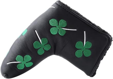 Putter Cover Clover Golf Headcover voor Blade Putters, PU Accessoire voor Golf Activiteiten (Zwart)