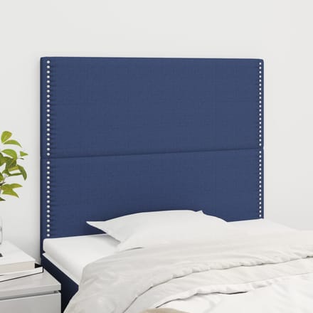 vidaXL - Hoofdbord - blauw - 100x5x118/128 - cm - stof