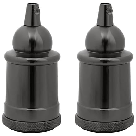 vidaXL Lamphouders 2 st glanzend zwart E27