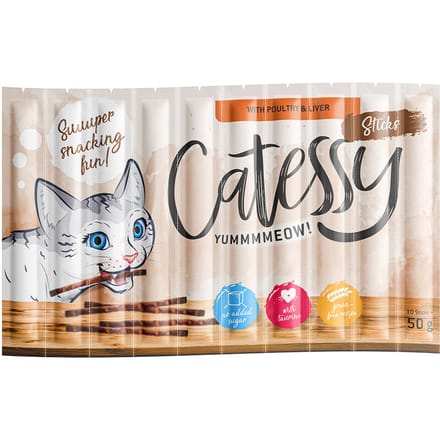 150x5g Sticks Gevogelte & Lever Catessy Kattensnacks