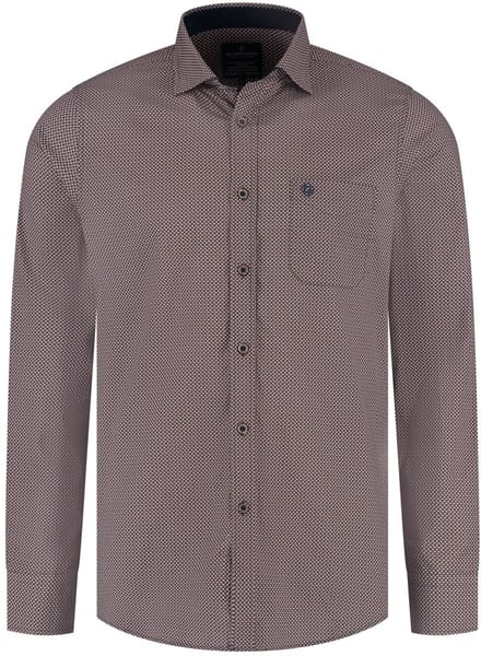 Fellows United Shirt lange mouw stretch Rust (52.6560 - 152)