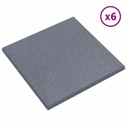 vidaXL - Valbescherming - Tegels - 6 - st - Grijs - 50 - x - 50 - cm - Rubber