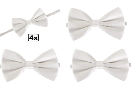 4x Vlinderstrik wit