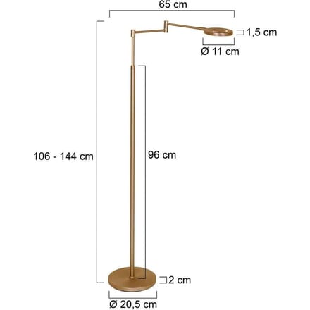 Vloerlamp - brons - Soleil - kunststof metaal - design lamp - LED - 3515BR - Steinhauer Exclusive