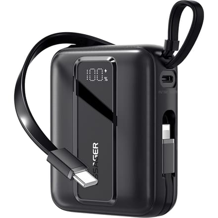 Essager Quick Charge Compact Powerbank met Kabels Zwart 20.000 mAh