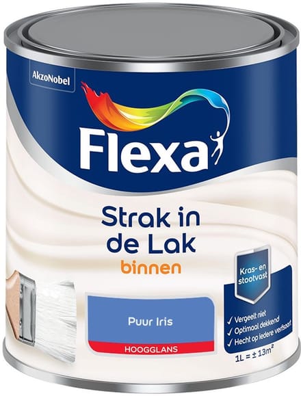 Flexa - Strak In De Lak Binnenlak Hoogglans - Puur Iris - Mengverf - 1 L