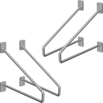Set van 2 muurbeugels Plankdrager 2x 220 x 180 mm grijs staal ML design