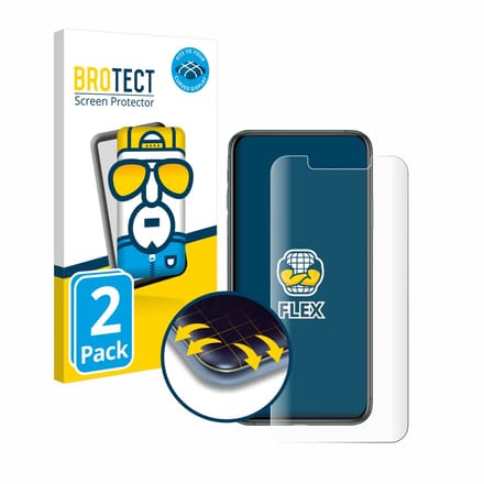 BROTECT - Screenprotector voor Apple iPhone 11 Pro Max - Folie Beschermfolie transparant volledig dekking - 2 Stuks