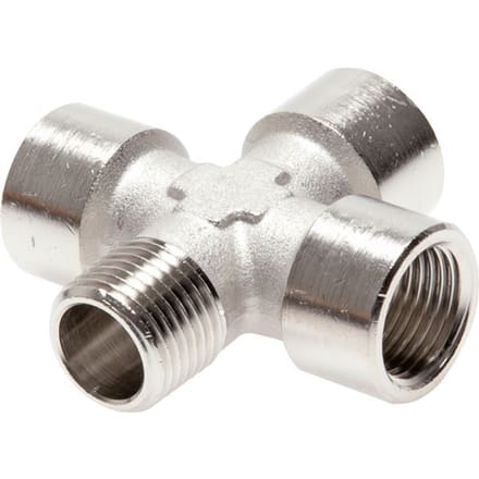Kruiskoppeling R1/8'' Buitendraad - G1/8'' Binnendraad Vernikkeld Messing 16bar [2 Stuks]
