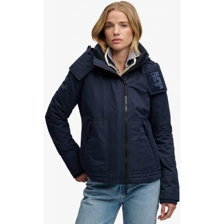 Superdry Microvezel Arctic Windcheater Jas met Capuchon Blauw Grootte: 44
