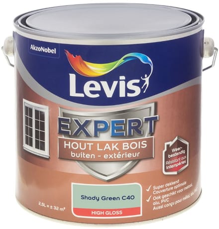 Levis - Expert Hout Lak Buiten High Gloss Mix - Shady Green C40 - Mengverf - 2,5 L