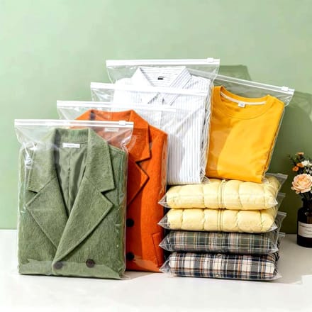 Hersluitbare Opbergzakken - Plastic Zakken Rits - Kleding Opbergen - Waterdicht Stofdicht - 35 x 45 cm - Transparant