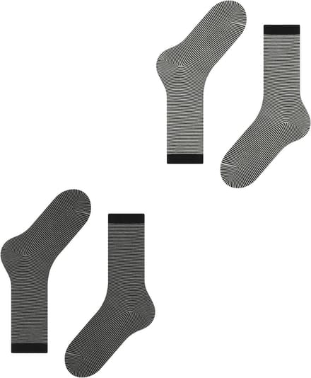 Esprit Allover Stripe 2-Pack gedessineerd katoen multipack sokken heren veelkleurig - maat 43-46