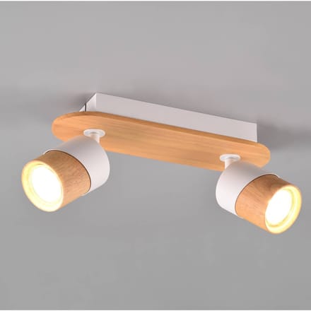 TRIO ARUNI - Spot - Houtkleurig met wit - excl. 2x GU10 4,5W