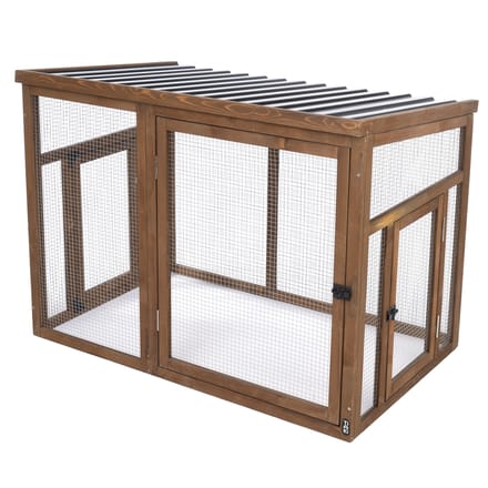 Teelt: TIAKI houten buitenverblijf 116x78x89,8cm kippen