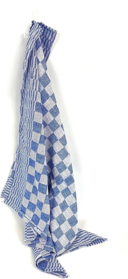 Theedoekenset 60 x 65 cm Geblokt Blauw (per set van 6)