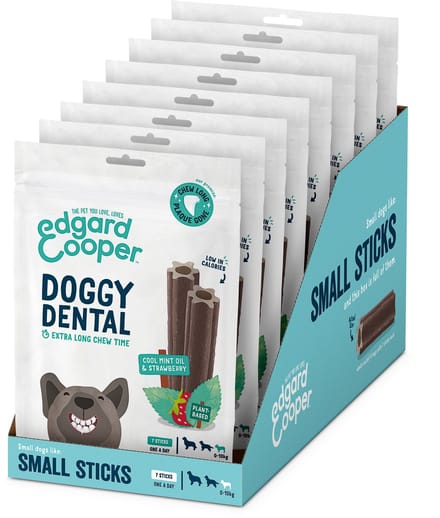Edgard & Cooper Doggy Dental Aardbei&Munt - Hondensnacks - 8 x S